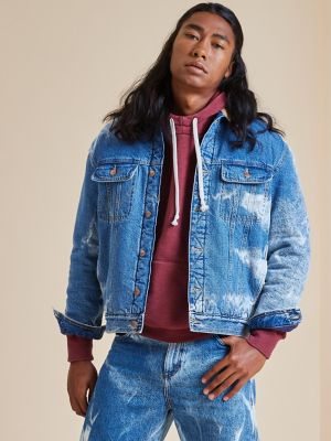 Jean jacket shop sheepskin lining