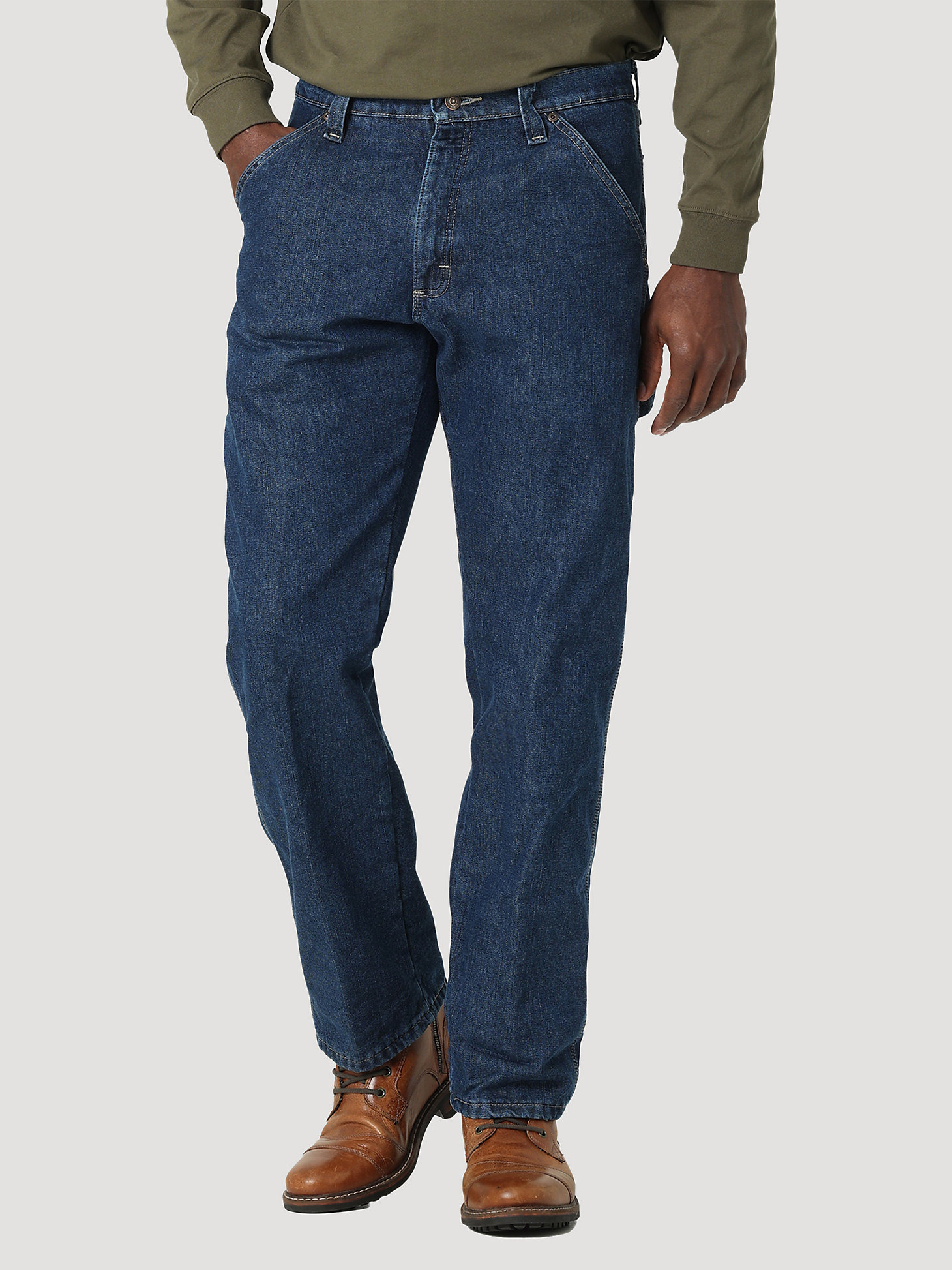 Wrangler® Fleece Lined Carpenter Jean in Dark Stone main view