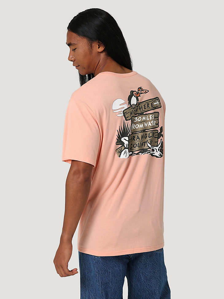 Men's Relaxed Deserted Graphic T-Shirt in Salmon alternative view