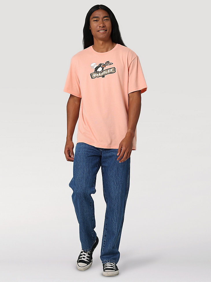 Men's Relaxed Deserted Graphic T-Shirt in Salmon alternative view 3