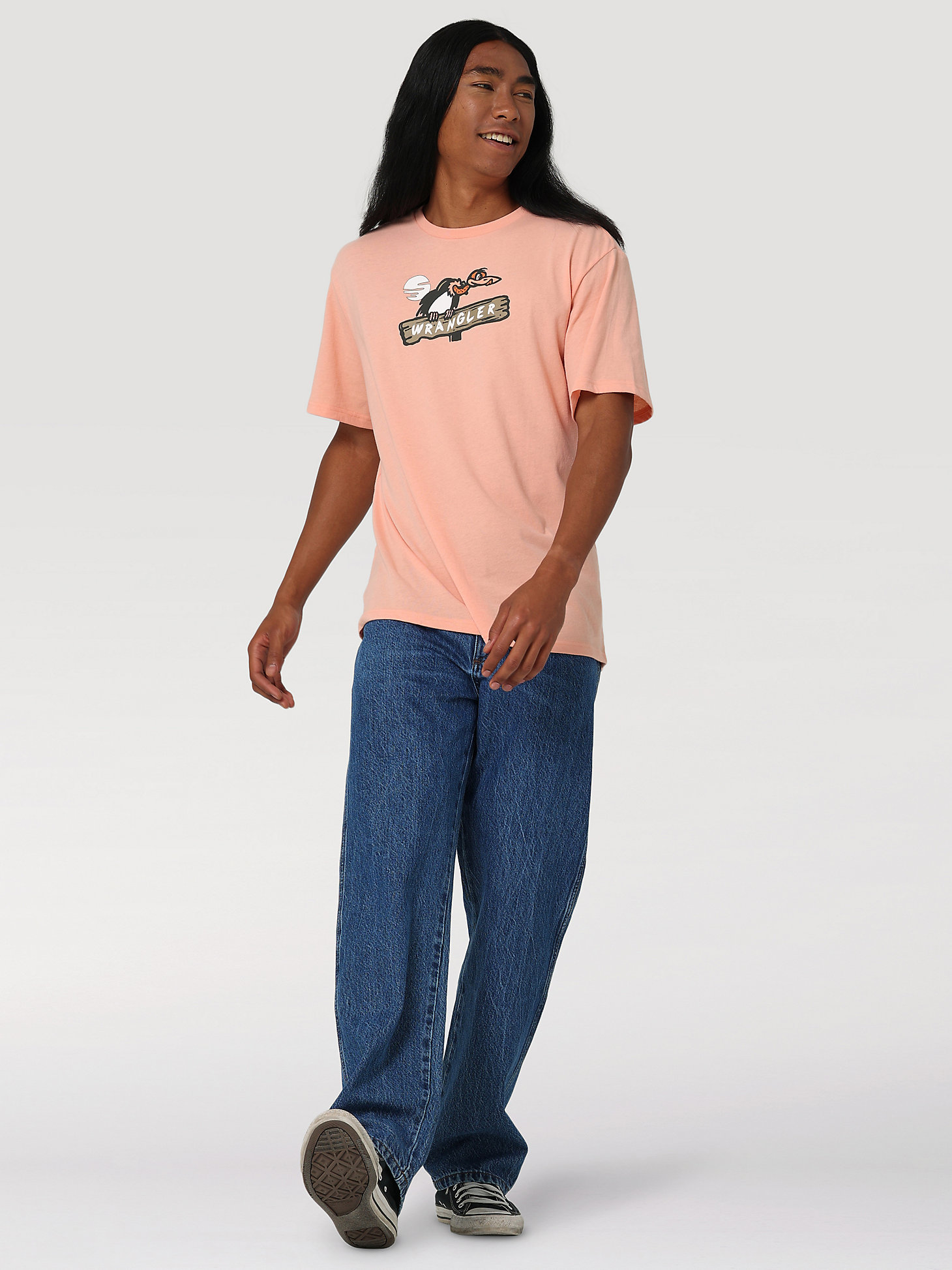 Men's Relaxed Deserted Graphic T-Shirt in Salmon alternative view 4