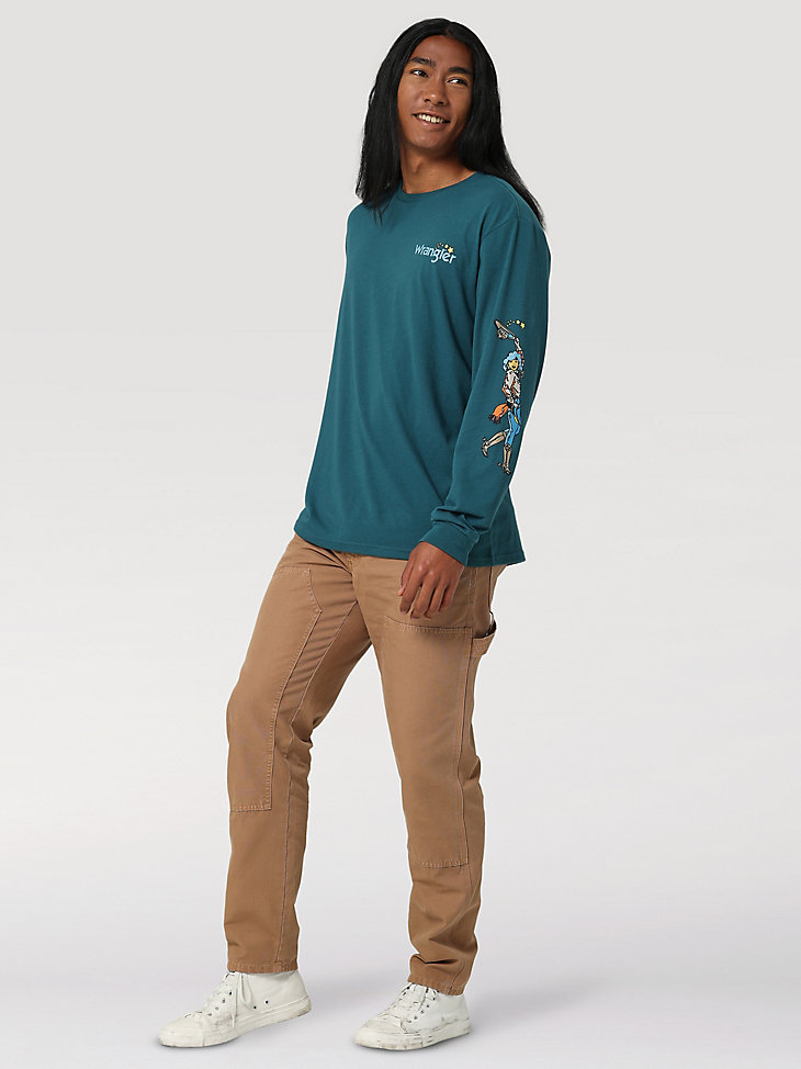 Men's Cowgirl Graphic Long Sleeve T-Shirt in Atlantic Deep alternative view 5