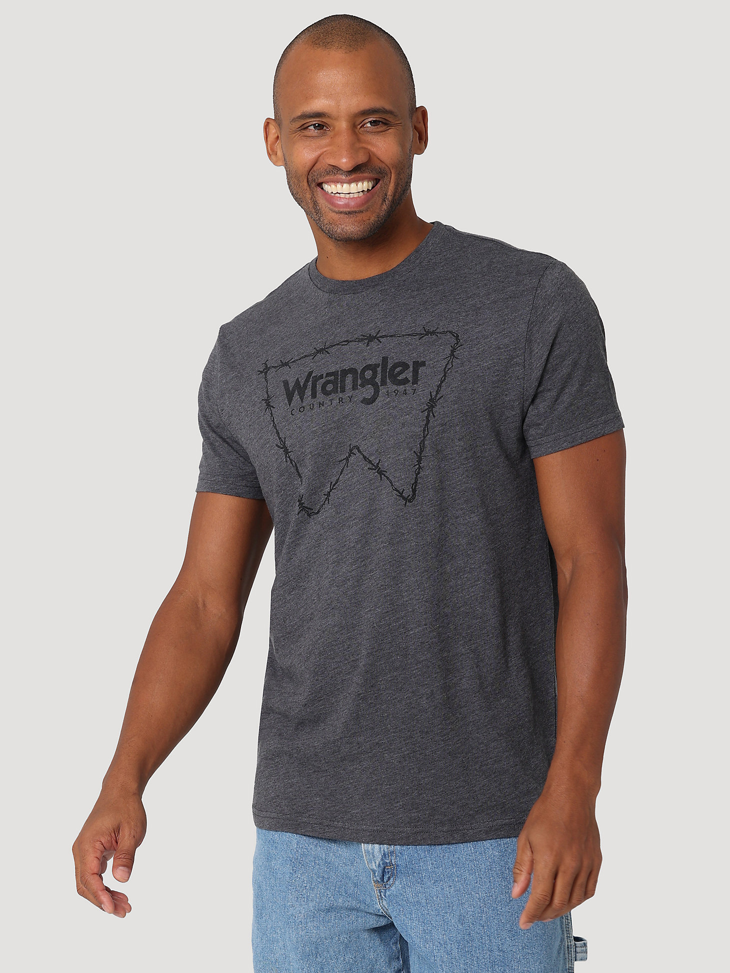 Men's Barbed Logo Graphic T-Shirt in Charcoal Heather main view