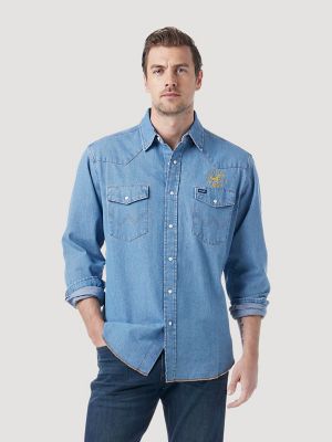 wrangler denim pearl snap shirts Cheap Sale - OFF 64%