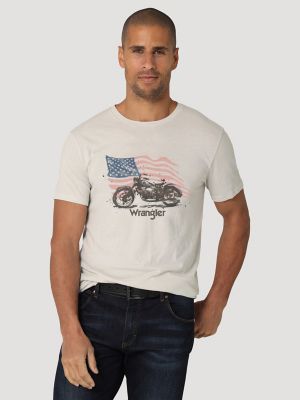 Stemmen album bizon Men's Moto American Flag T-Shirt