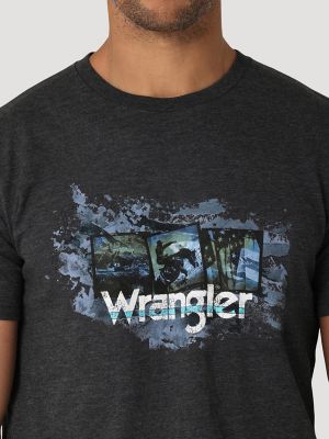 Wrangler Mens Desert Bronco T-Shirt Pewter Size M