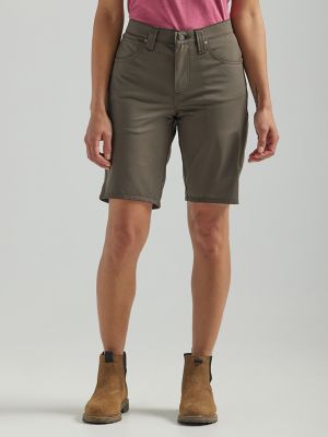 Women's Shorts Knee Length Straight Pants Office Khaki Short Pants Women