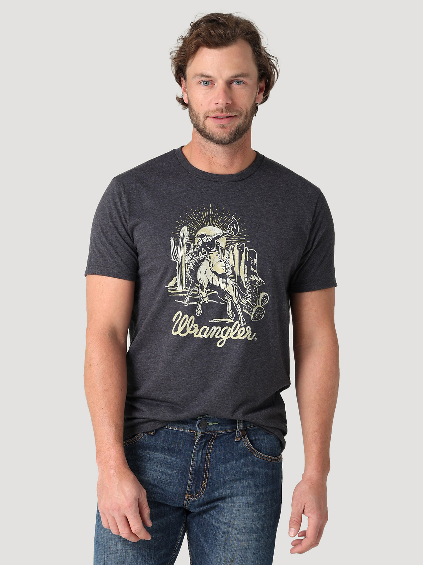 Men's Bronco Desert Graphic T-Shirt in Charcoal Heather alternative view 1