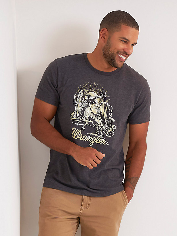 Men's Bronco Desert Graphic T-Shirt in Charcoal Heather