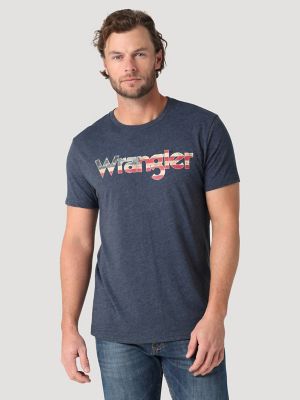 Wrangler Men's American Flag Navy Heather Kabel T-Shirt 112325750