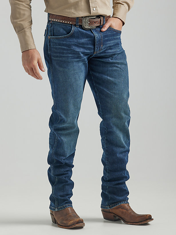 The Wrangler Retro® Premium Jean: Men's Slim Straight in Blue Dasher