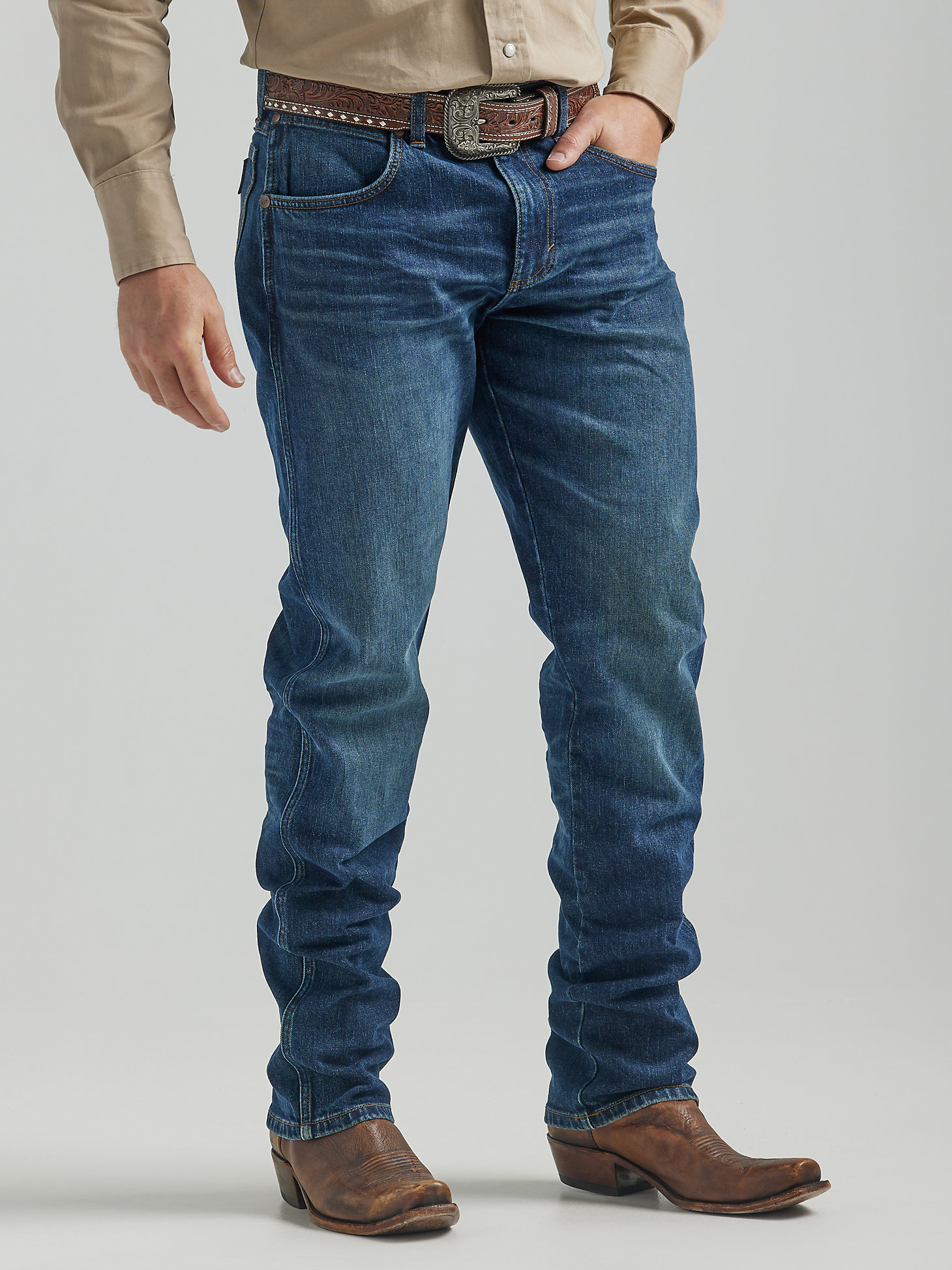 The Wrangler Retro® Premium Jean: Men's Slim Straight in Blue Dasher main view