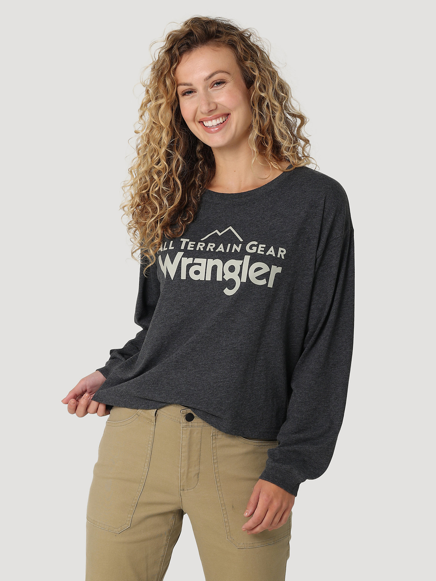 ATG By Wrangler™ Women's Relaxed Crop Logo Tee in Caviar main view