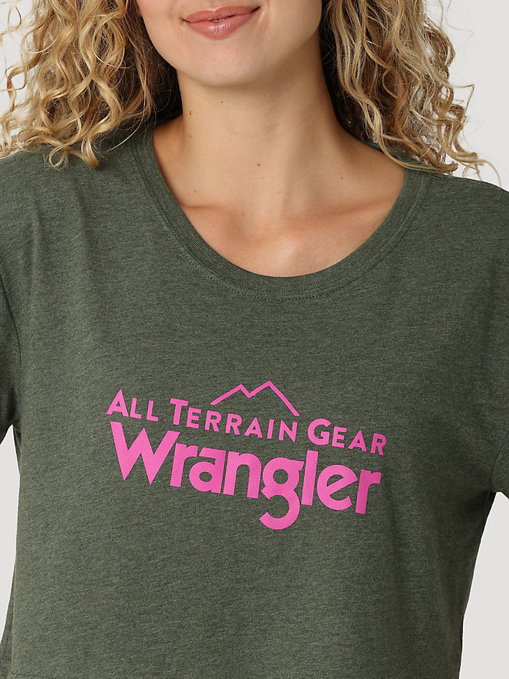 ATG By Wrangler™ Women's Logo Graphic Crop Tee in Black Forest Heather alternative view