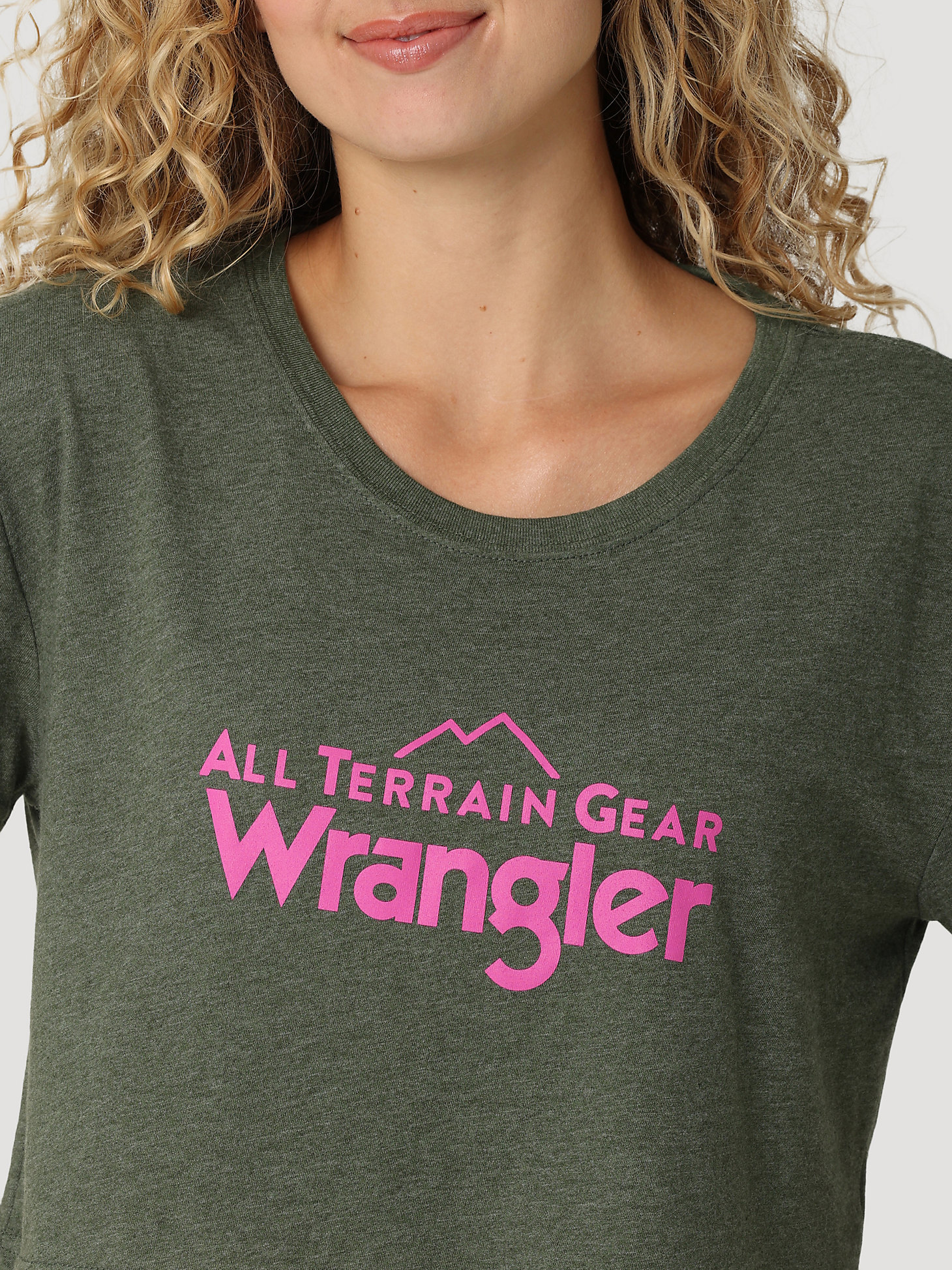 ATG By Wrangler™ Women's Logo Graphic Crop Tee in Black Forest Heather alternative view 1