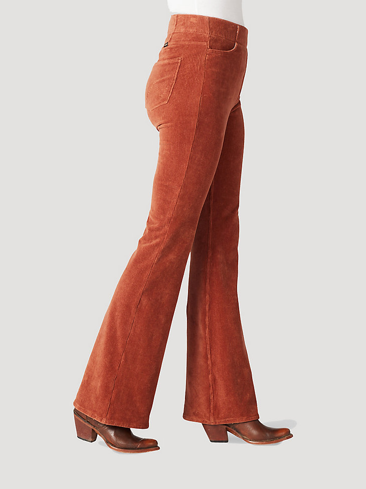 Women's High Rise Pull On Flare Jean in Cinnamon alternative view