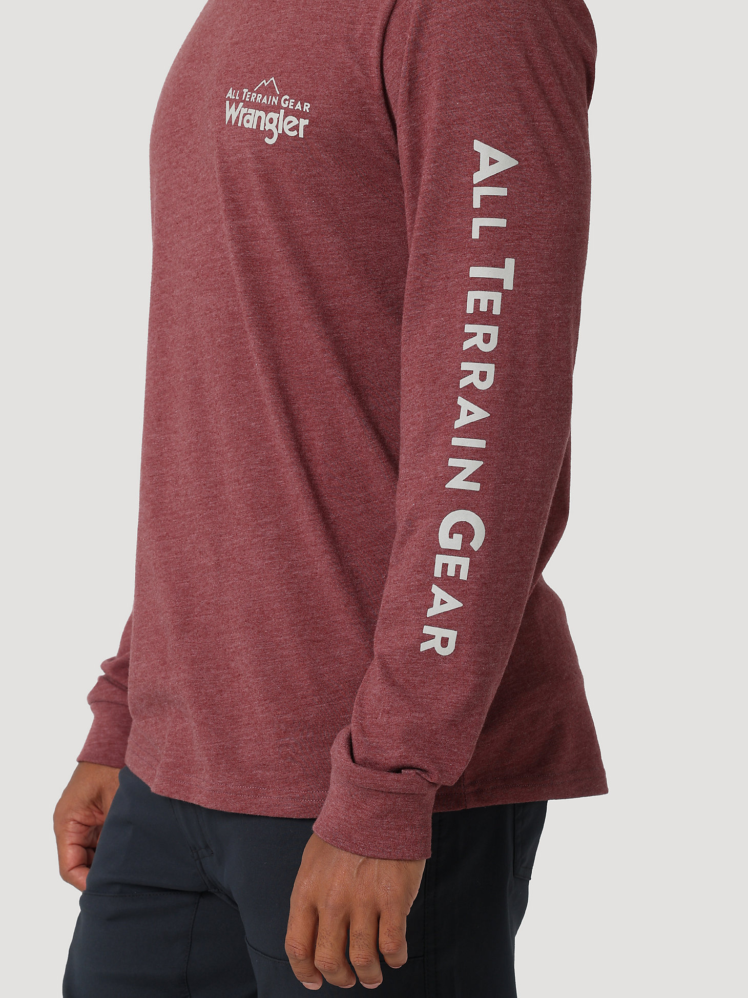 ATG By Wrangler™ Men's Long Sleeve Logo T-Shirt in Burgundy alternative view 2