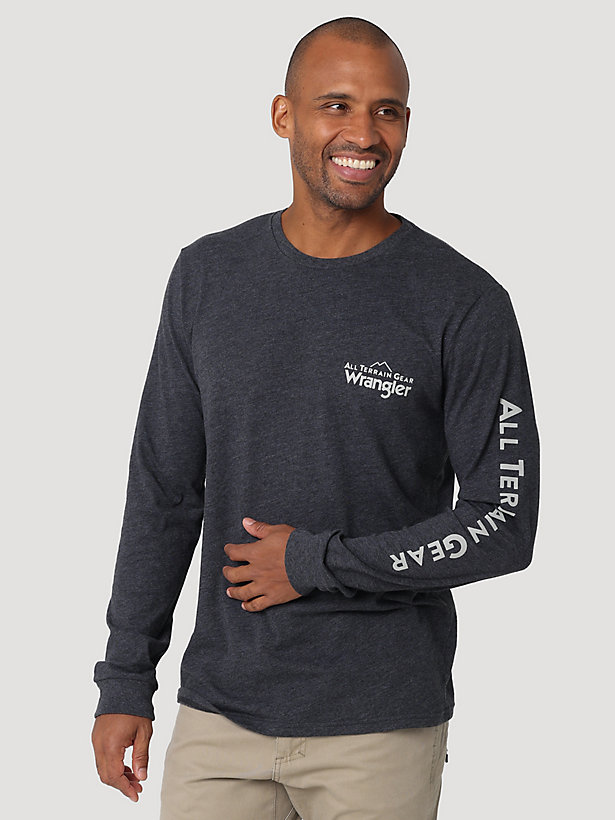 ATG By Wrangler™ Men's Long Sleeve Logo T-Shirt in Caviar