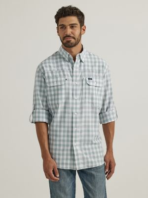 Men's Wrangler Performance Button Front Long Sleeve Plaid Shirt