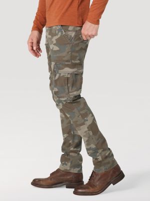 Men's Wrangler® Flex Tapered Cargo Pant in Brown Jungle Camo