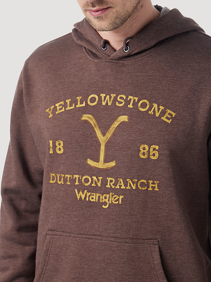 Wrangler x Yellowstone Dutton Ranch 1886 Hoodie in Brown Heather alternative view