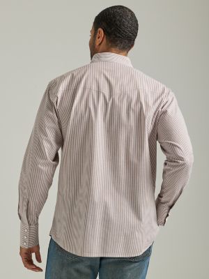 Men's Wrinkle Resist Long Sleeve Western Snap Stripe Shirt