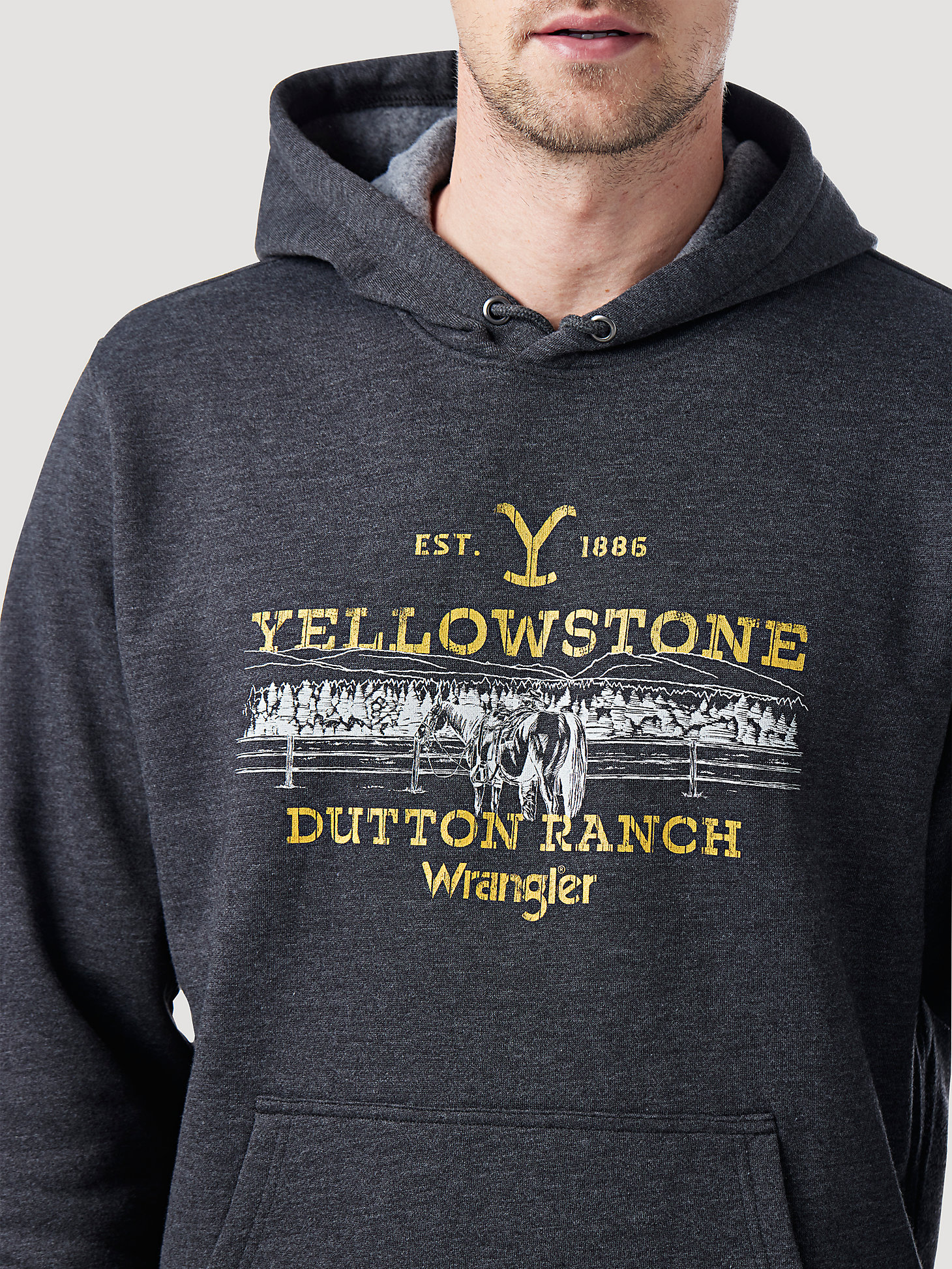 Wrangler x Yellowstone Horse Ranch Hoodie in Charcoal alternative view 1