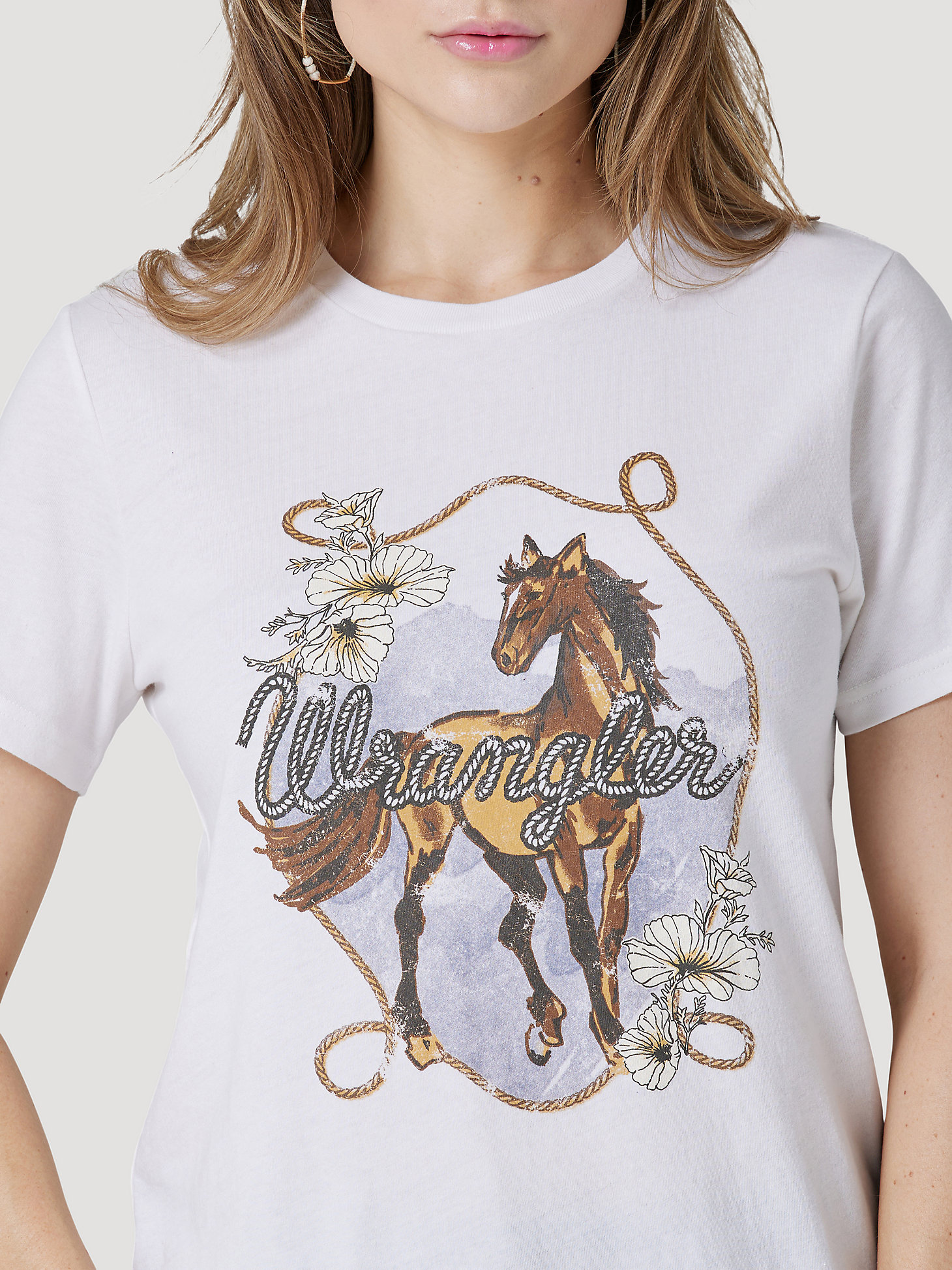 Women's Wrangler Elegant Horse Regular Graphic Tee in Marshmallow alternative view 2