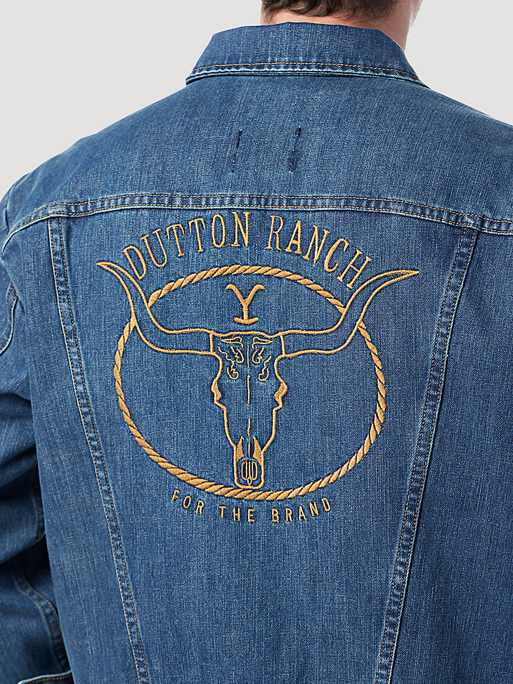 Wrangler x Yellowstone For the Brand Steer Head Unlined Denim Jacket in Rocky Top alternative view 2