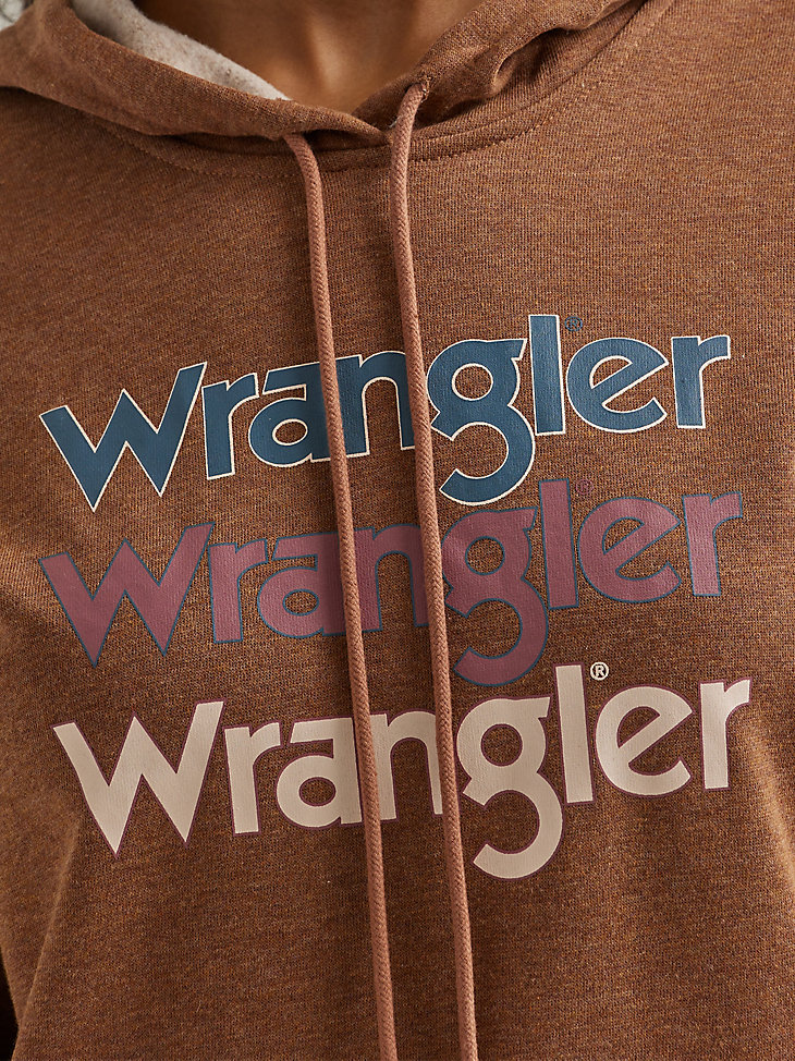 Women's Wrangler® Logo Trio Pullover Hoodie in Argan Oil alternative view 2