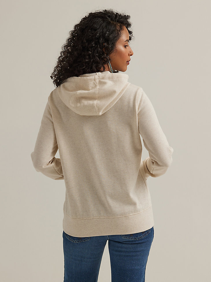 Women's Wrangler® Cowgirl Western Pullover Hoodie in Oatmeal Heather alternative view