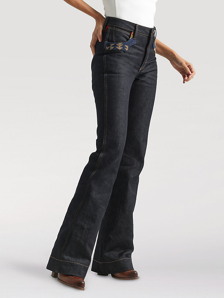 Wrangler x Pendleton Women's Trouser Jean in Dark Wash alternative view 4