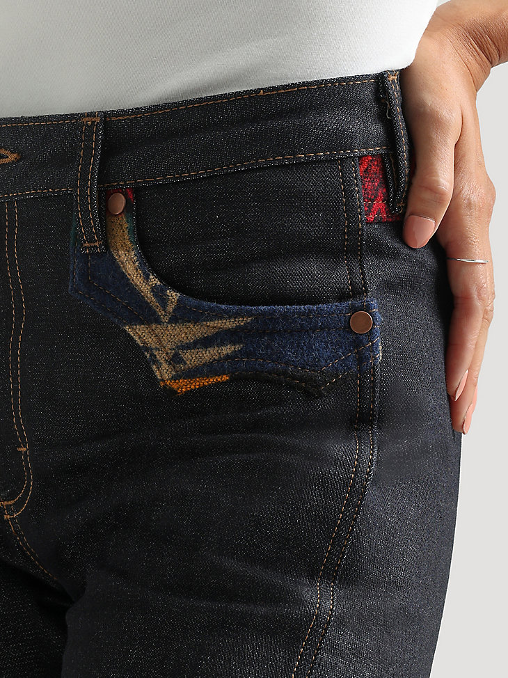 Wrangler x Pendleton Women's Trouser Jean in Dark Wash alternative view 5