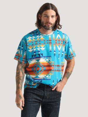 Wrangler x Pendleton Men's Print T-Shirt in Turquoise Print