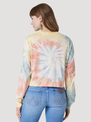 Lids New York Yankees Era Women's Tie-Dye Cropped Long Sleeve T