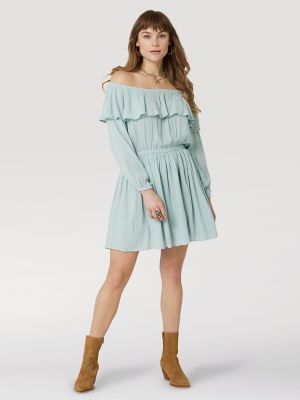 Women's Wrangler Ruffle Off Shoulder Dress