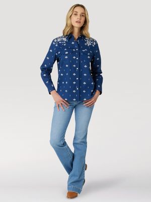 Top Women's (LW001RA) - Wrangler® Western Fashion Shirt Multi – OK