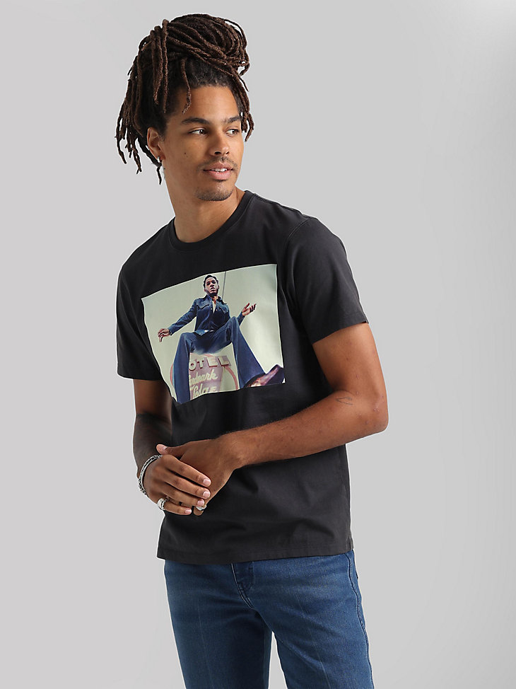 Wrangler X Leon Bridges Men's Graphic T-Shirt in Faded Black main view