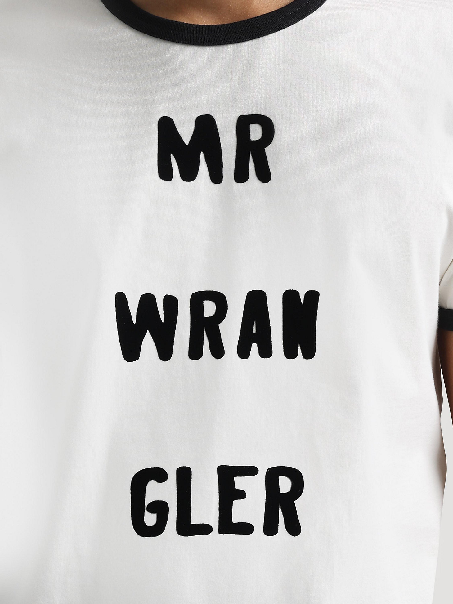 Wrangler X Leon Bridges Men's Ringer T-Shirt in Vanilla Ice alternative view 2