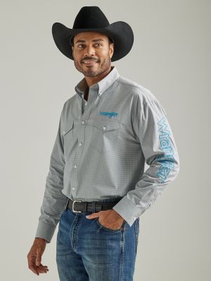 Men's Wrangler® Logo Western Snap Print Shirt