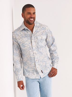 Wrangler Retro Men's Premium Western Snap Print Shirt - Size: S