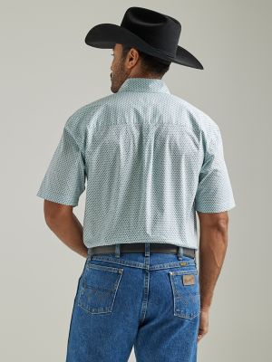 Men's George Strait Short Sleeve Button Down One Pocket Print Shirt