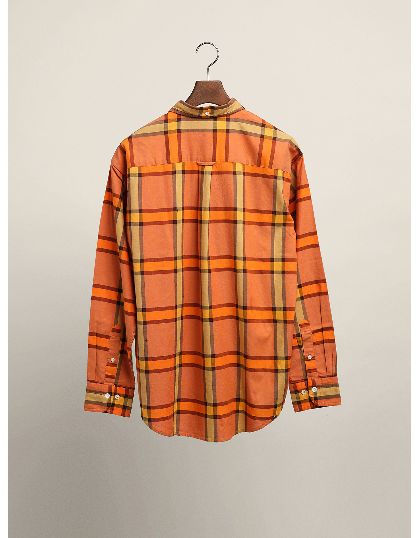 GANT x Wrangler Men's Plaid Oxford Shirt in Russet Orange alternative view 7