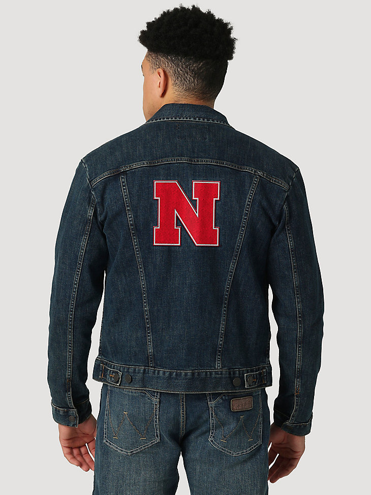 Men's Wrangler Retro Collegiate Embroidered Denim Jacket in University of Nebraska alternative view