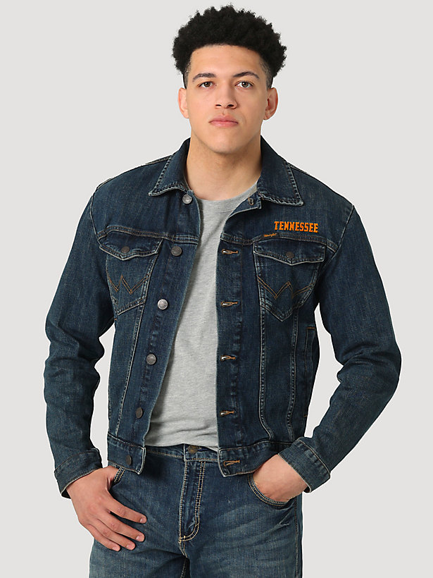 Men's Wrangler Retro Collegiate Embroidered Denim Jacket in University of Tennessee