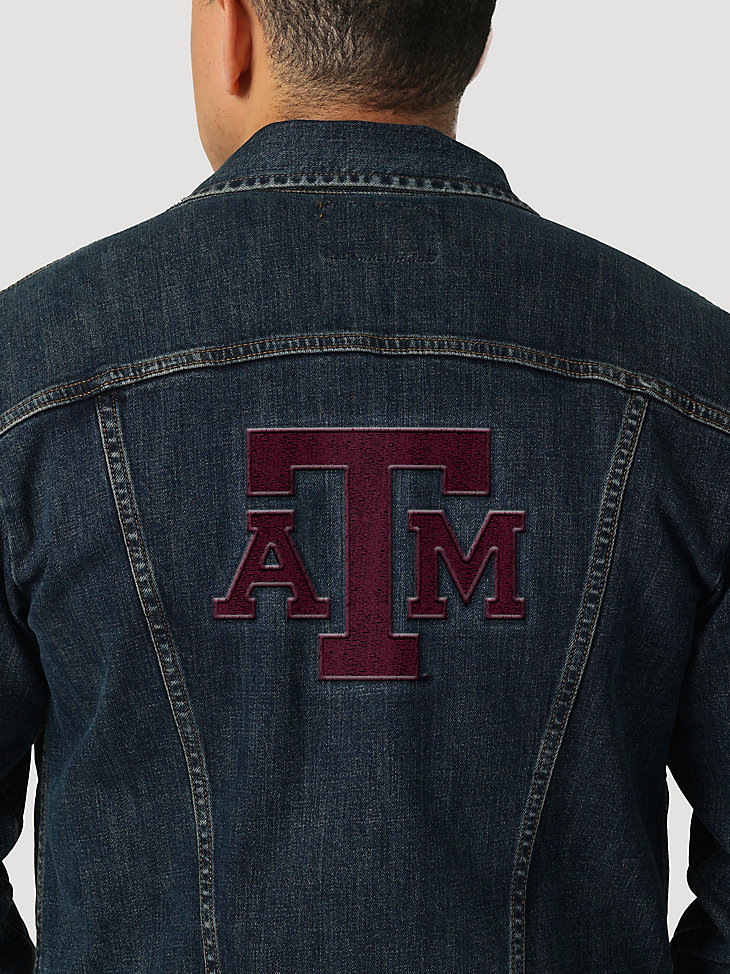 Men's Wrangler Retro Collegiate Embroidered Denim Jacket in Texas A&M alternative view 3