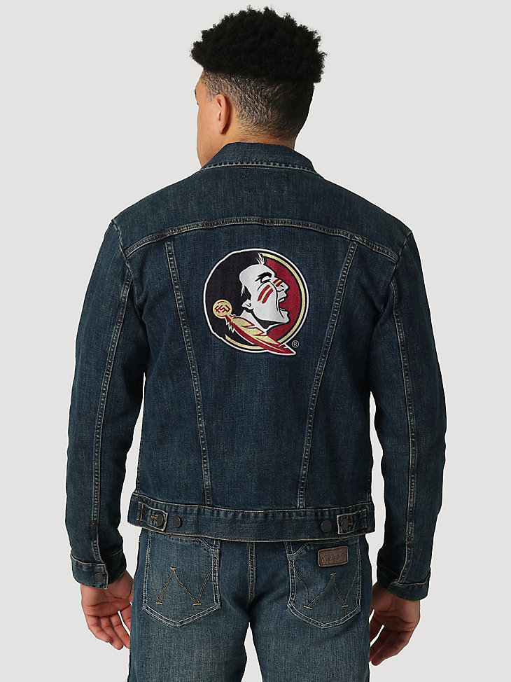 Men's Wrangler Retro Collegiate Embroidered Denim Jacket in Florida State alternative view