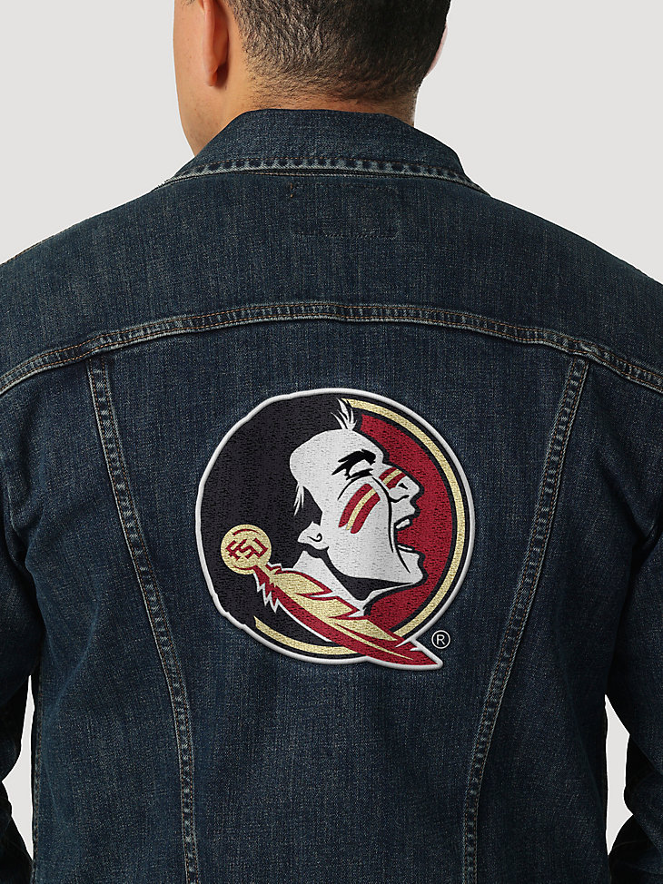 Men's Wrangler Retro Collegiate Embroidered Denim Jacket in Florida State alternative view 3