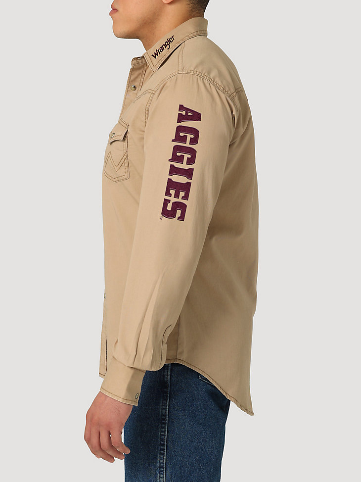 Wrangler Collegiate Embroidered Twill Western Snap Shirt in Texas A&M alternative view 2