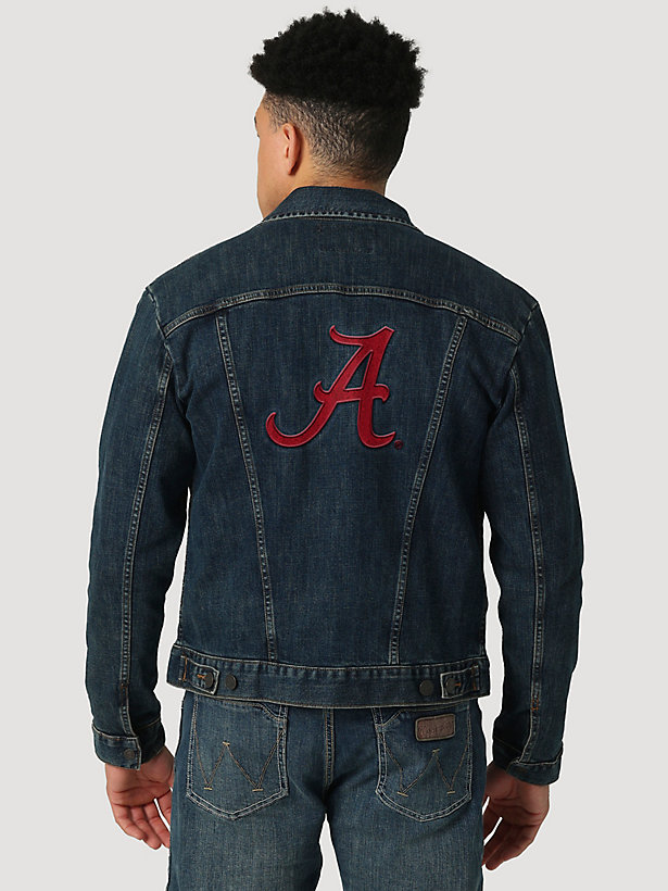 Men's Wrangler Retro Collegiate Embroidered Denim Jacket in University of Alabama